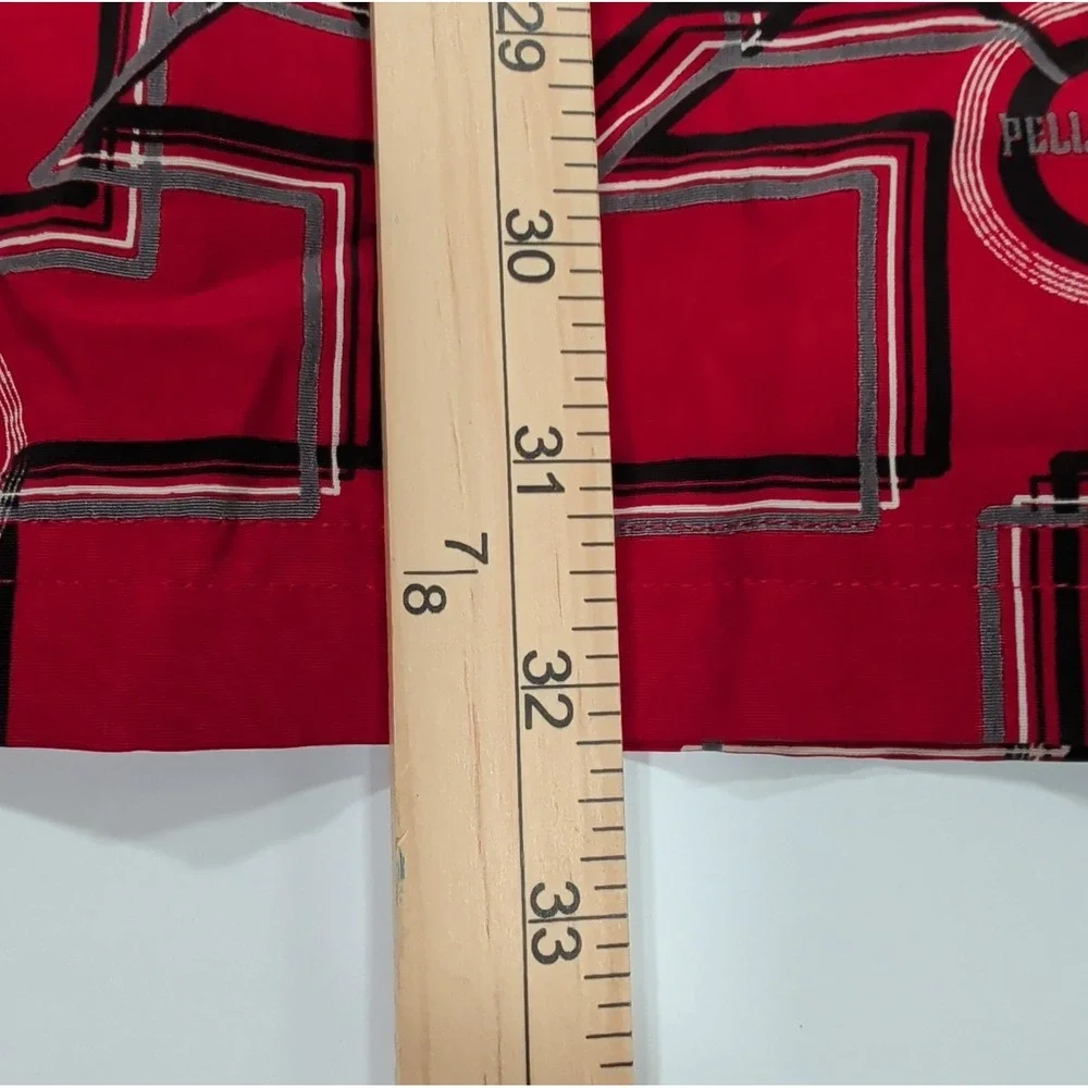 Vintage Pelle Pelle Marc Buchanan Long Sleeve Shirt 2XL Red Geometric AOP